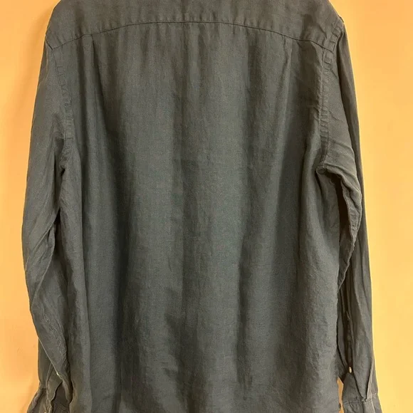 J Crew Irish Linen Blue Button Down Shirt Men’s Size L Baird McNutt - Picture 5 of 5